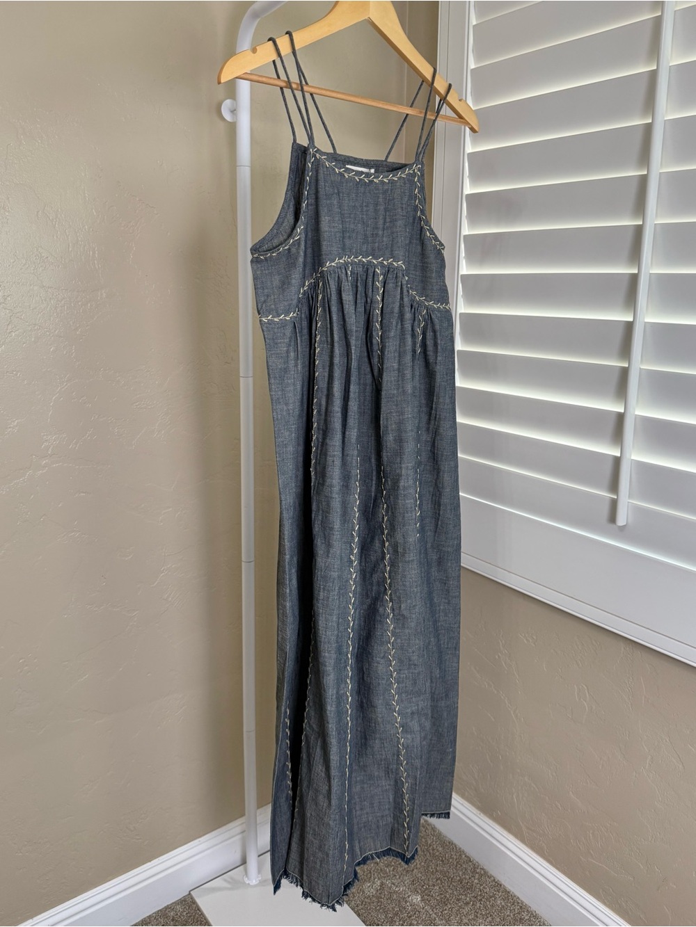 Natural Life Erin Embroidered Maxi Dress 100% Cotton Small NWT Blue - Picture 5 of 11